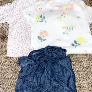 2 onsies & Gap shorts